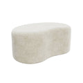 Banc en forme organique en tissu beige clair
