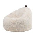 Pouf en Peluche Écru