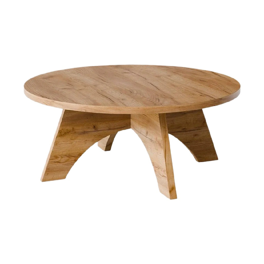 Table basse ronde en bois d'acacia naturel
